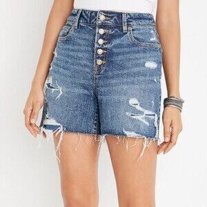 Maurices Exposed Button Fly Super High Rise Denim Shorts